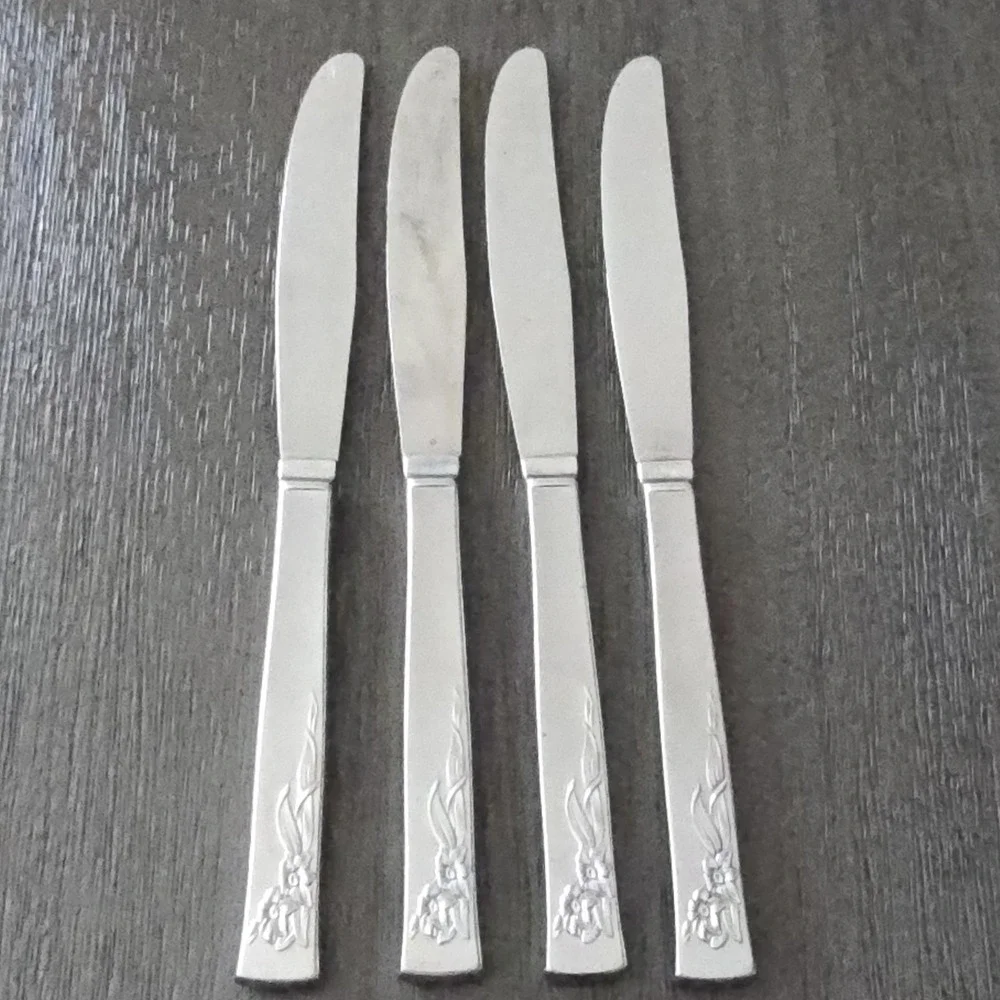 Oneida‎ Stanhome Stainless Daffodil  Dinner Butter Knives Set of 4 Flatware